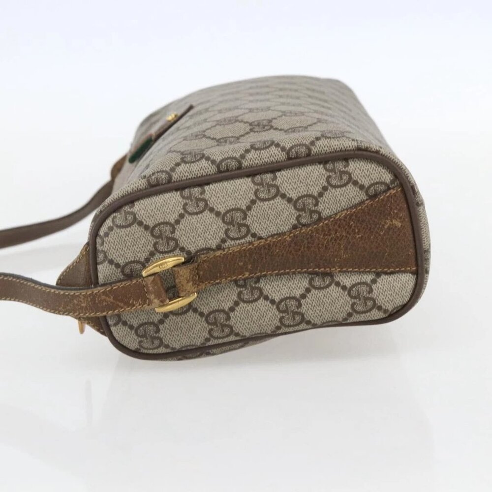 GUCCI GG Supreme Web Sherry Line Bag PVC Beige Gold 89 02 017 Auth BA8189 - Picture 5 of 15